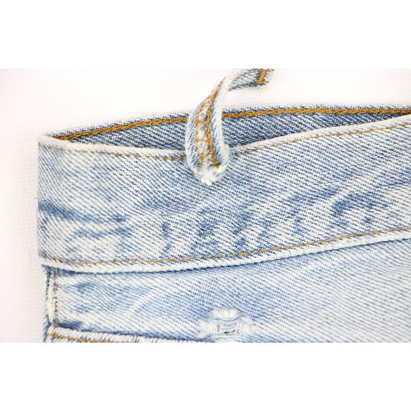 80s Vintage Levi's 501 Distressed Light Wash High Waisted Boho Denim Jeans 31 - Picture 7 of 13